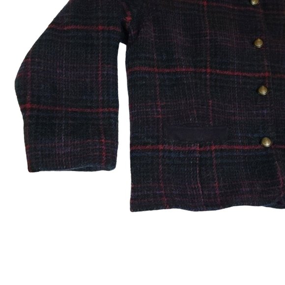 Vintage Woolrich Women's Large Wool Mohair Blazer Jacket Coat Plaid Multicolor - Picture 3 of 10